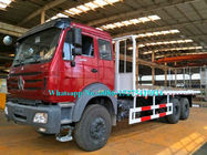 Caminhão branco da cama lisa do recipiente do corta-mato do veículo com rodas de Beiben 6x6 2634PZ 30Ton 340hp 10 da cor para o Dr. CONGO