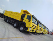Caminhão basculante resistente do Euro 2 amarelos da cor SINOTRUK 6x4 com o depósito de gasolina 400L