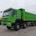 Caminhões de caminhão basculante da descarga das rodas da cor verde ZZ3317N3867 12 com direção ZF8198