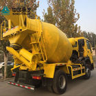 Caminhão concreto amarelo do misturador concreto de equipamento de construção 6x4 8m3 com a bomba autoflutuanta