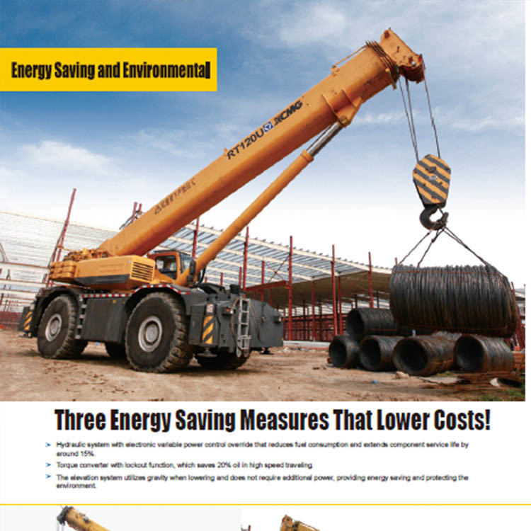 O guindaste móvel de SANY XCMG/Off Road de 120 toneladas hidráulicos Crane a economia de energia RT120U