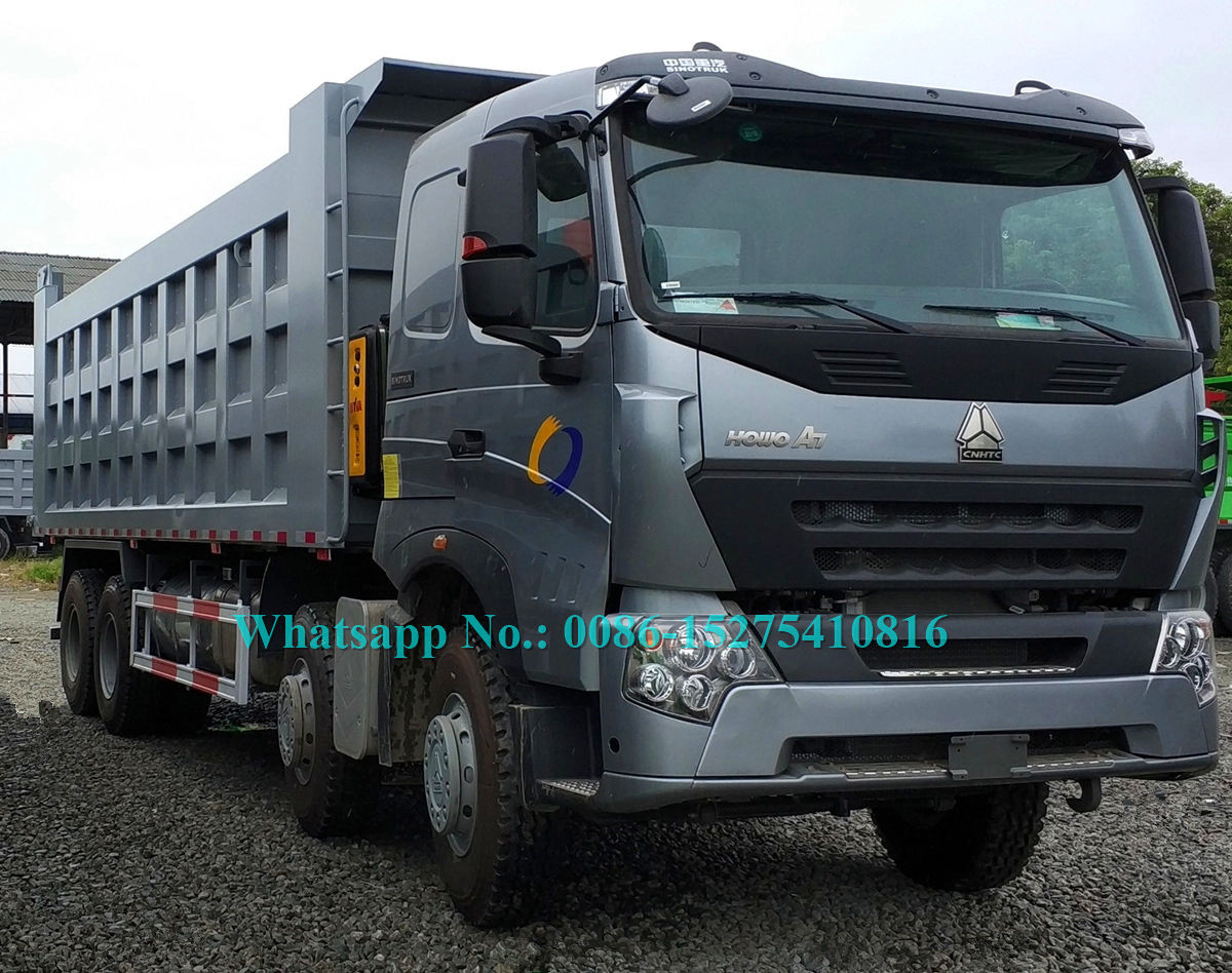 Caminhão de descarregador resistente da descarga da mineração do veículo com rodas de SINOTRUCK HOWO A7 371hp 8x4 12 para transportar as minas de pedra da areia