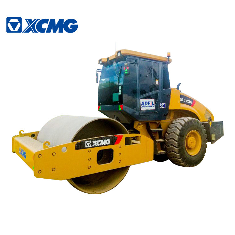 O amarelo 12 toneladas de maquinaria de construção de estradas XS123H escolhe o rolo do cilindro