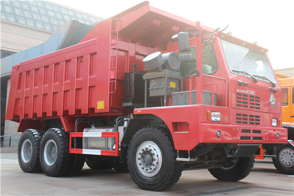 Veículos com rodas do vermelho 10 que minam o caminhão basculante com AC26 8545x3326x3560 do eixo traseiro milímetro