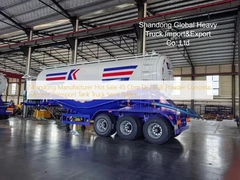 Shandong Fabricante Venda a quente 45 Cbm Pulveras secas a granel Betão Cimento Transporte Tanque Caminhão Semi-remolque