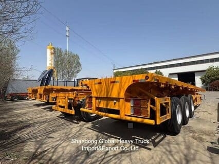 20FT/40FT/45FT 2/3/4 eixos Container / Cargo de piso plano / Plataforma / Semi-remolque de caminhão de convés plano