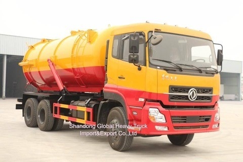 Dongfeng 6*4 em boas condições 290HP Cisterna de sucção de esgoto a vácuo Cisterna de sucção de esgoto