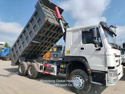 Caminhão basculante pesado usado 6×4 tração 380HP Sinotruk HOWO com capacidade de carga de 31-40t