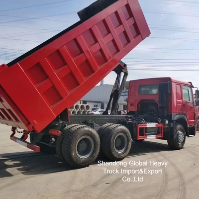 Usado HOWO Cor Vermelha 380hp/400hp Dump Truck em estoque