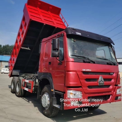 Usado HOWO Cor Vermelha 380hp/400hp Dump Truck em estoque