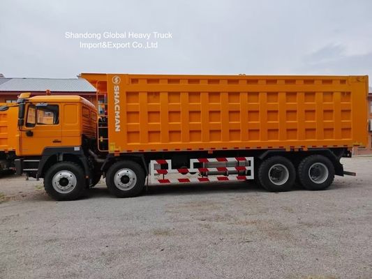 Caminhão basculante Shacman F3000 8x4 com motor de 420 HP e assento com suspensão a ar para projetos de mineração em Moçambique