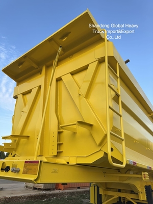 Semirreboque basculante de aço de 3 eixos para transporte de material pesado