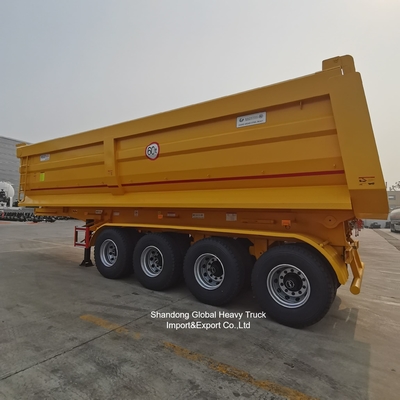 Semirreboque basculante de aço de 3 eixos para transporte de material pesado