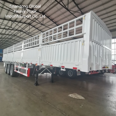 Semirreboque de aço com 3 eixos e grade para transporte de carga a granel