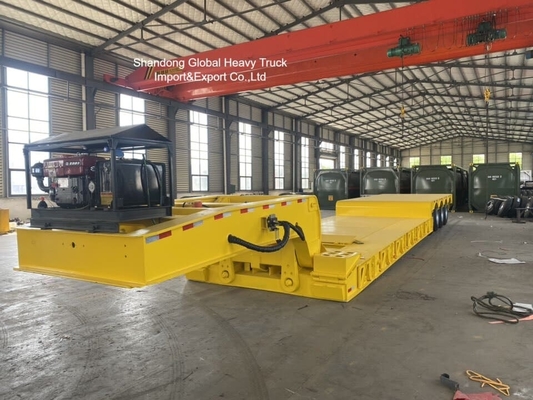 Semirreboque rebaixado de 3 eixos para transporte de equipamentos pesados