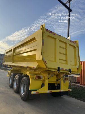 Semirreboque basculante de aço de 3 eixos para transporte de material pesado