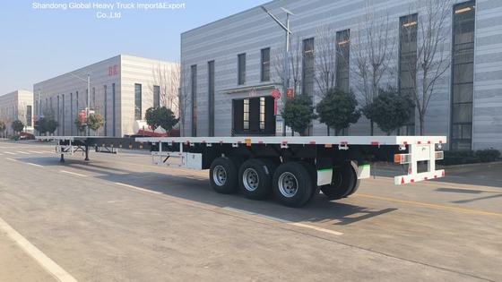 Semi-reboque de 3 eixos de baixo leito 40FT 60T pesado para construção