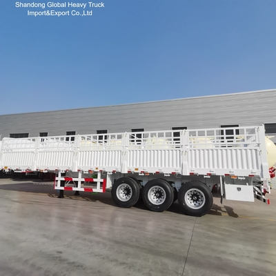 Semirreboque de aço com 3 eixos e grade para transporte de carga a granel