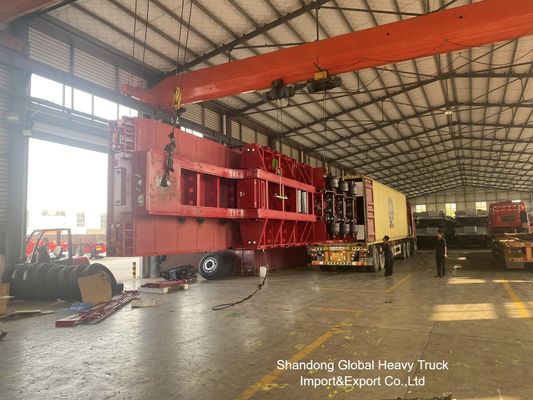 Semi-reboque de carga baixa de 3 eixos de 60 t para transporte de mercadorias pesadas