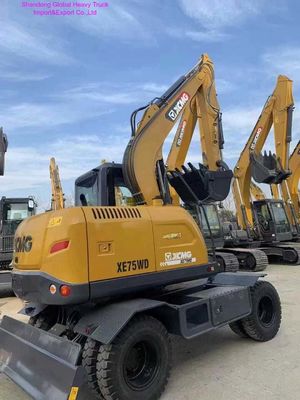 Excavadora de rodas de alta eficiência de 7 toneladas com capacidade de 0,23 m3 e motor de 48 kW para mover a terra