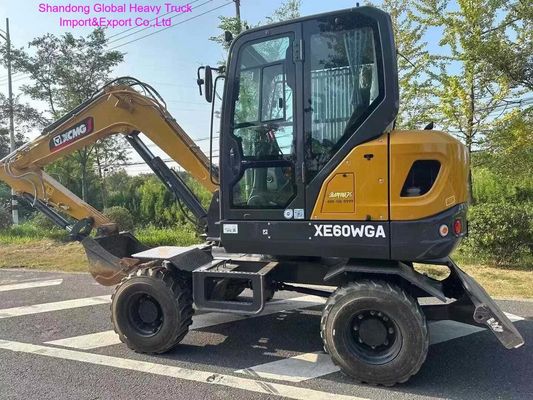 Excavadora de rodas de alta eficiência de 7 toneladas com capacidade de 0,23 m3 e motor de 48 kW para mover a terra
