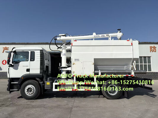 Sturdy and durable HOWO 10/15/20/30T BCLH-10 on-site mixing and charging machine granular ammonium explosive ANFO Truck Emulsion Blasting service Drilling mobile explosive Manufacturing Unit TREAD MMU