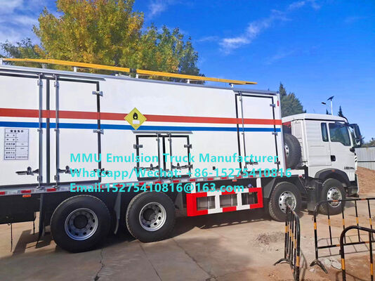 Caminhão de emulsão de mistura e carregamento no local HOWO 15T BCRH-15 de boa qualidade, caminhão de carregamento de explosivos a granel, serviço de detonação de mineração na Mongólia, Cazaquistão, Uzbequistão, Indonésia, Congo, RDC, Guiné, Tanzânia MMU