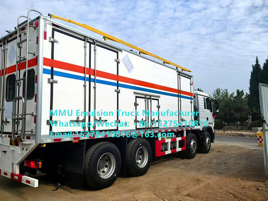 Caminhão de emulsão de mistura e carregamento no local HOWO 15T BCRH-15 de boa qualidade, caminhão de carregamento de explosivos a granel, serviço de detonação de mineração na Mongólia, Cazaquistão, Uzbequistão, Indonésia, Congo, RDC, Guiné, Tanzânia MMU