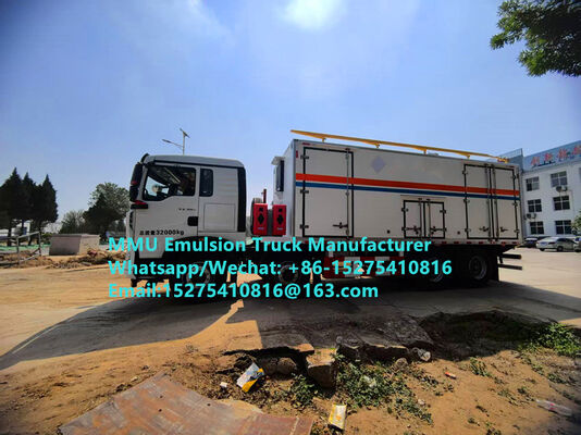 Caminhão de emulsão de mistura e carregamento no local HOWO 15T BCRH-15 de boa qualidade, caminhão de carregamento de explosivos a granel, serviço de detonação de mineração na Mongólia, Cazaquistão, Uzbequistão, Indonésia, Congo, RDC, Guiné, Tanzânia MMU
