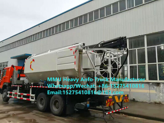 Desempenho de alto custo China confiabilidade Tread Bulk Trucks 15/20/25Ton Multi-funcional pesado óleo de amônio explosivos Emulsão ANFO Truck MMU MEMU Para Mongólia RDC CONGO PERU Gana Jateamento de mineração