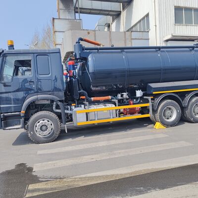 HOWO 15CBM Caminhão de sucção de esgotos a vácuo com roda motriz 6*4 e descarga hidráulica para limpeza de tanques sépticos