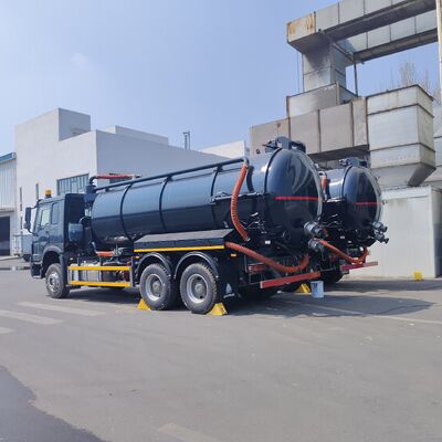 HOWO 15CBM Caminhão de sucção de esgoto a vácuo com tração 6×4 e motor de 336 CV para limpeza de tanques sépticos e resíduos industriais