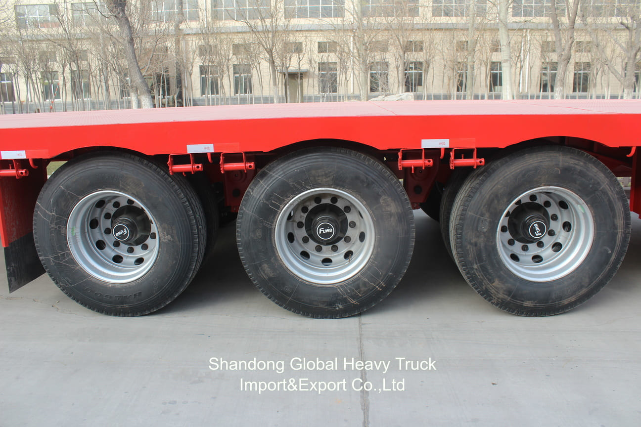 Chassi de 60 toneladas 3 eixos 2 eixos Lowboy Lowbed Lowbed Semi-trailers