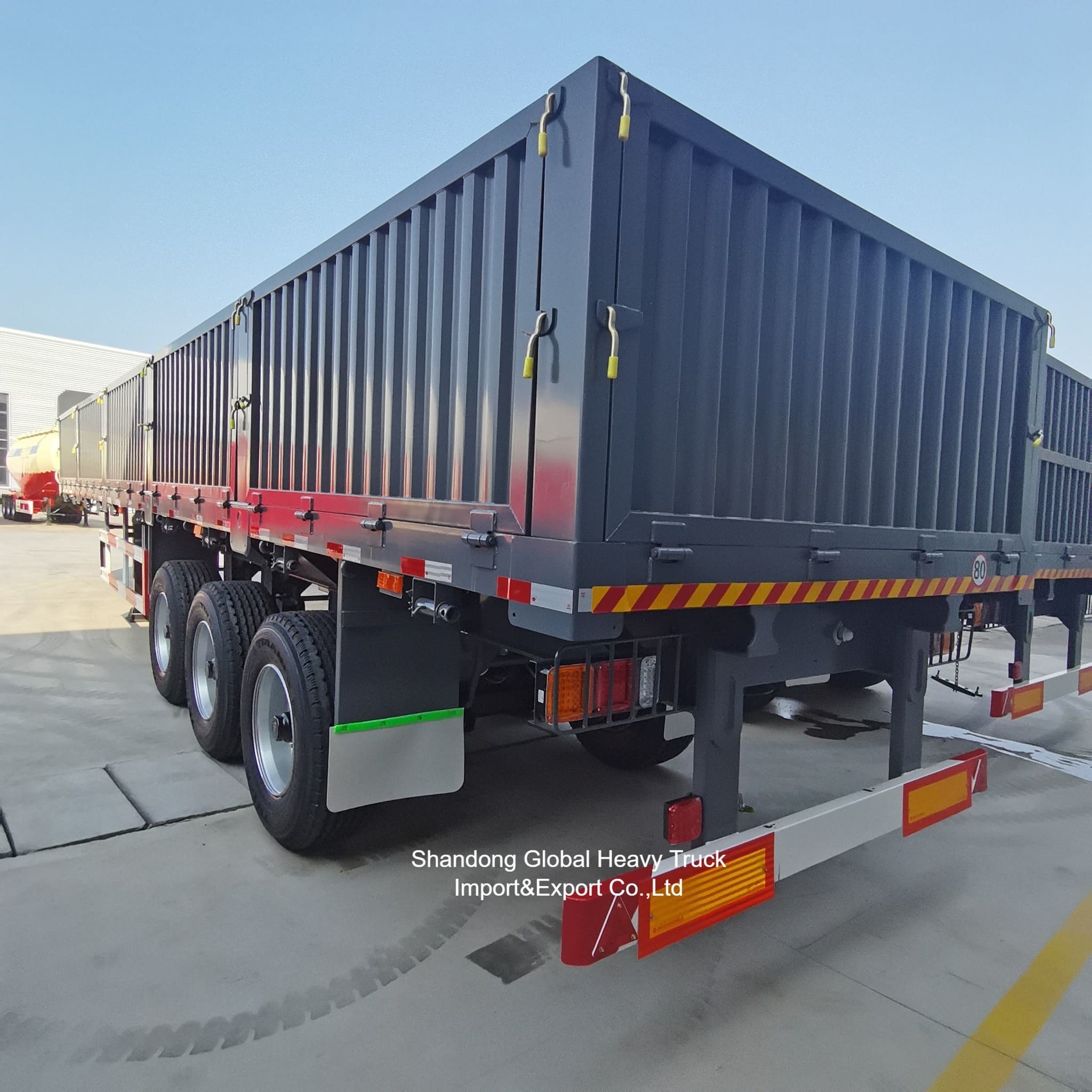 Semi-reboque de vedação de aço de 3 eixos para transporte de carga a granel