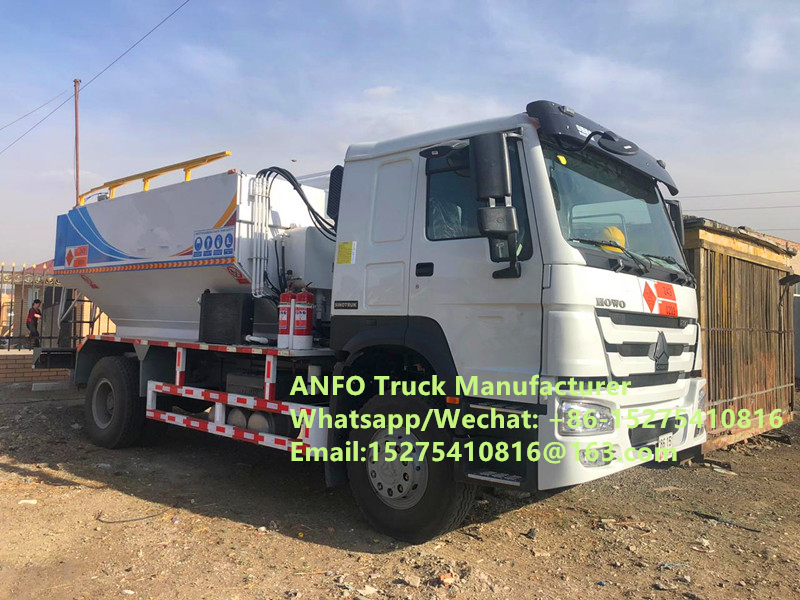 Durable confiável HOWO 10/15/20/30T BCLH-10 máquina de mistura e carregamento no local caminhão de explosivos granulares de amônio ANFO serviço de detonação com emulsão unidade móvel de fabricação de explosivos MEMU MMU